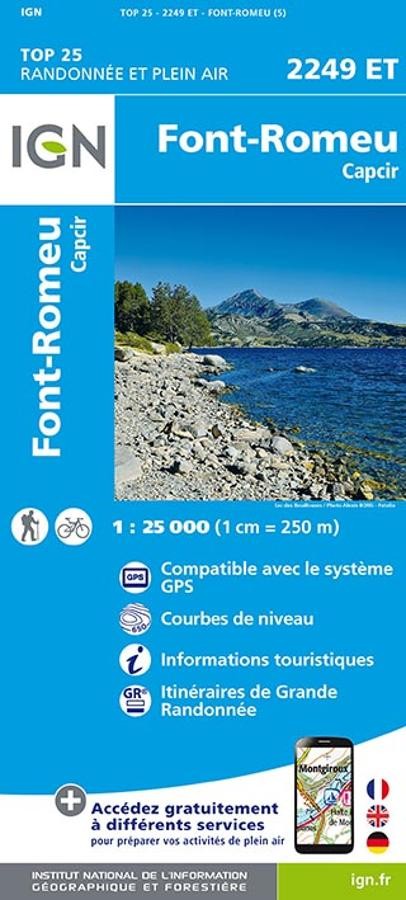 Carte IGN Font-Romeu Capcir 2249ET série Top 25