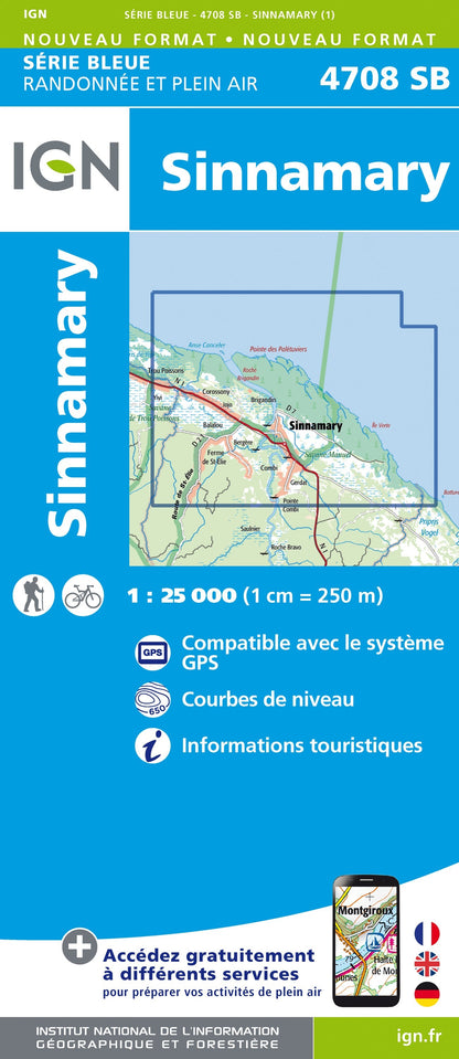 Carte randonnée Sinnamary (Guyane) | série Bleue IGN