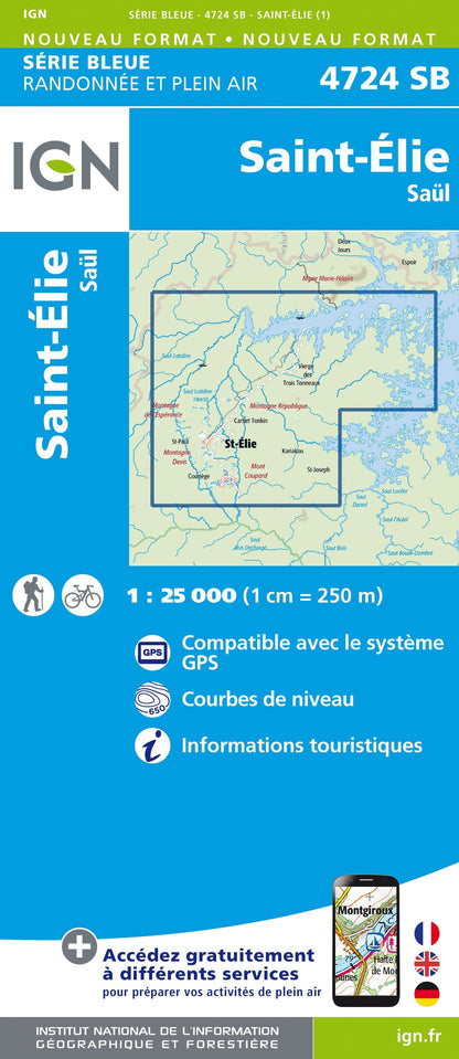 Carte randonnée Saint-Elie (Guyane) | série Bleue IGN