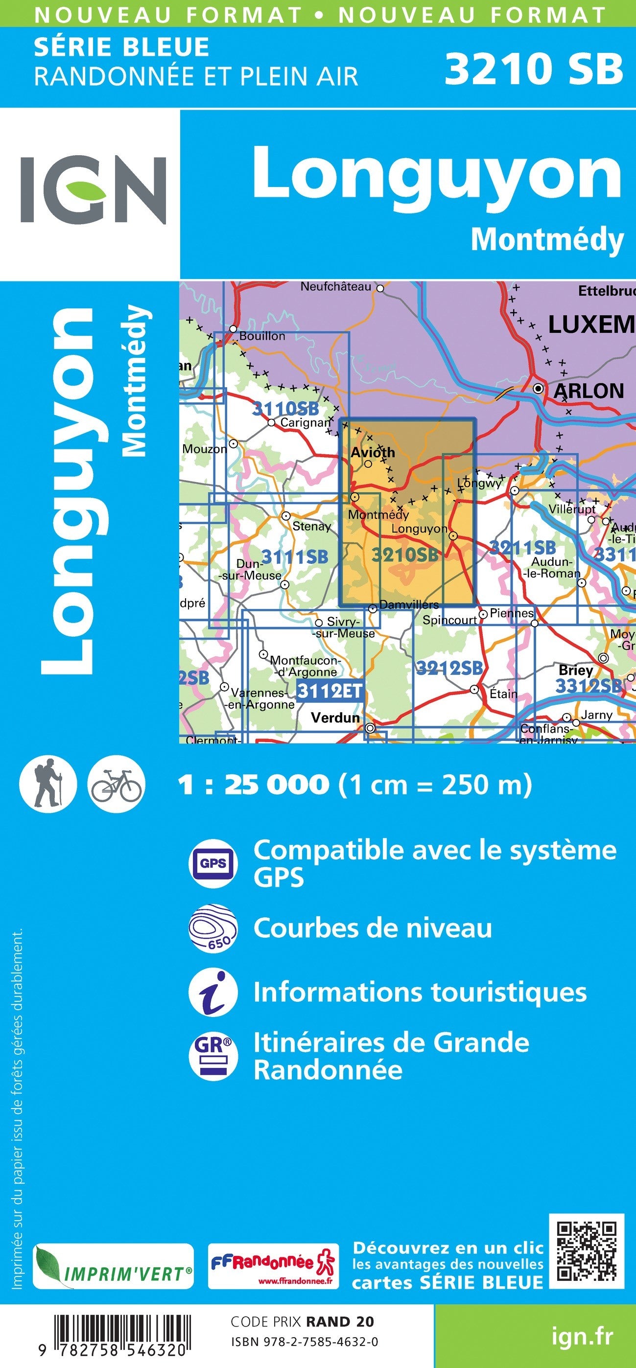 Carte randonnée Longuyon/Montmédy | série Bleue IGN