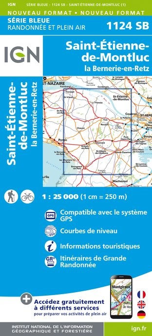 Carte randonnée Challans.Machecoul-Saint-Même | série Bleue IGN