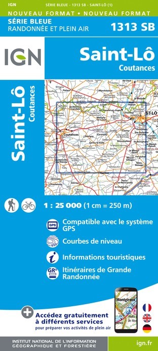 Carte randonnée St-Lô-St-Sauveur/Lendelin  | série Bleue IGN