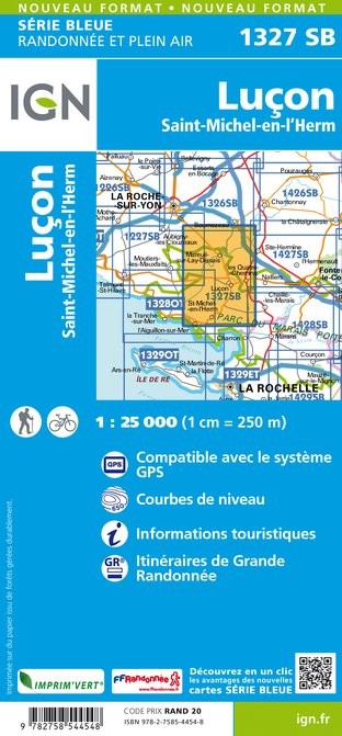 Carte randonnée Luçon/Saint-Michel-en-l'Herm | série Bleue IGN