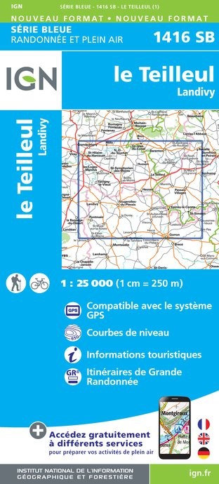 Carte randonnée le Teilleul/Landivy | série Bleue IGN