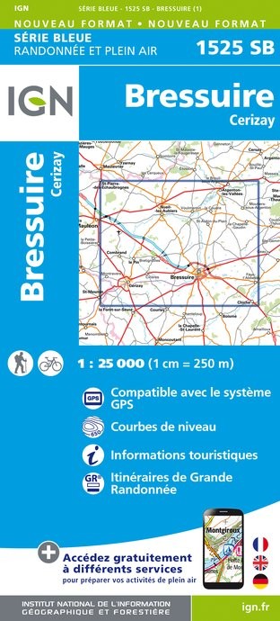 Carte randonnée Bressuire/Cerizay | série Bleue IGN