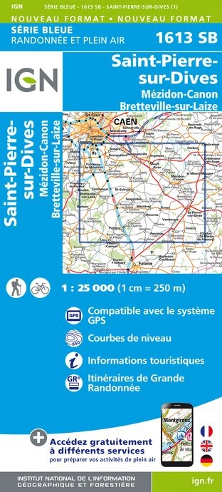 Carte randonnée St-Pierre-sur-Dives/Mézidon/Bretteville-sur-Laize | série Bleue IGN