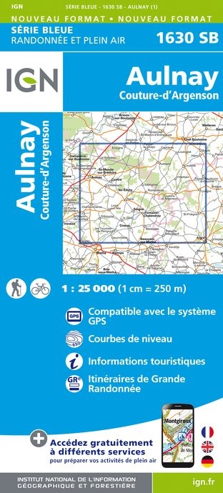 Carte randonnée Aulnay | série Bleue IGN