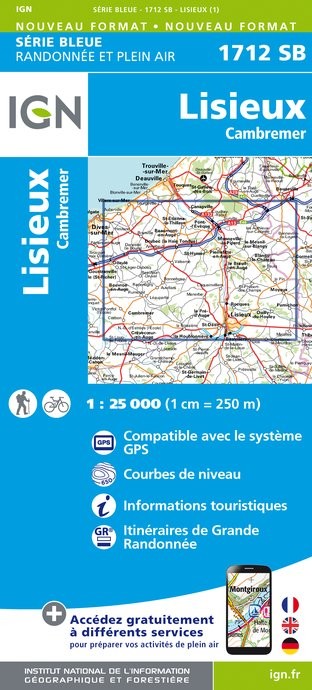 Carte randonnée Lisieux/Cambremer | série Bleue IGN