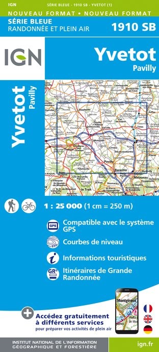 Carte randonnée Yvetot/Pavilly | série Bleue IGN