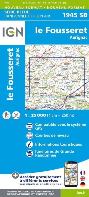 Carte randonnée Le Fousseret / Aurignac | série Bleue IGN