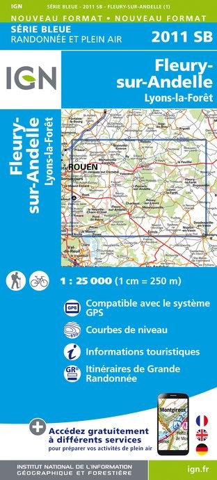 Carte randonnée Fleury sur Andelle/ Lyons la Foret | série Bleue IGN