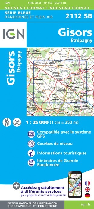 Carte randonnée Gisors/Étrépagny | série Bleue IGN