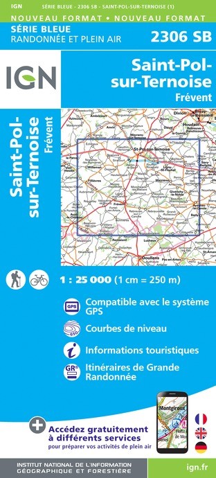 Carte randonnée Saint-Pol-sur-Ternoise.Saint-Michel-sur-Ternoise | série Bleue IGN