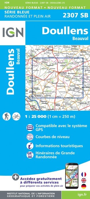 Carte randonnée Doullens.Beauval | série Bleue IGN