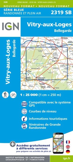 Carte randonnée Vtry-aux-Loges/Bellegarde | série Bleue IGN