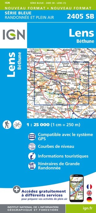 Carte randonnée Lens.Béthune | série Bleue IGN