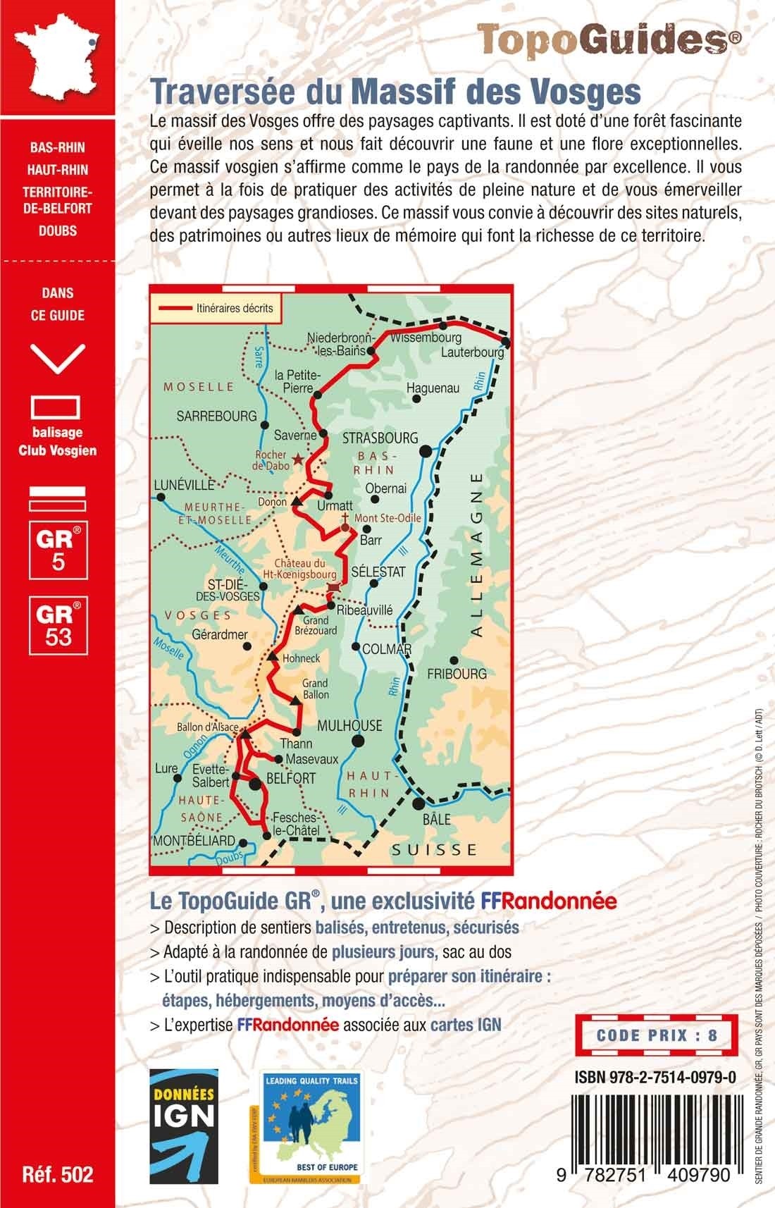 GR5 -La traversée du Massif des Vosges. | Topoguide FFRP