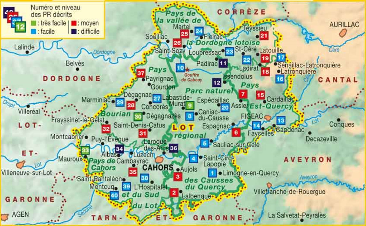 Le Lot en 40 circuits de randonnées | Topoguide FFRP