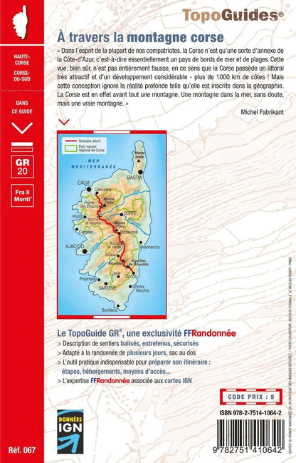 GR20 - A travers la Montagne Corse | Topoguide FFRP