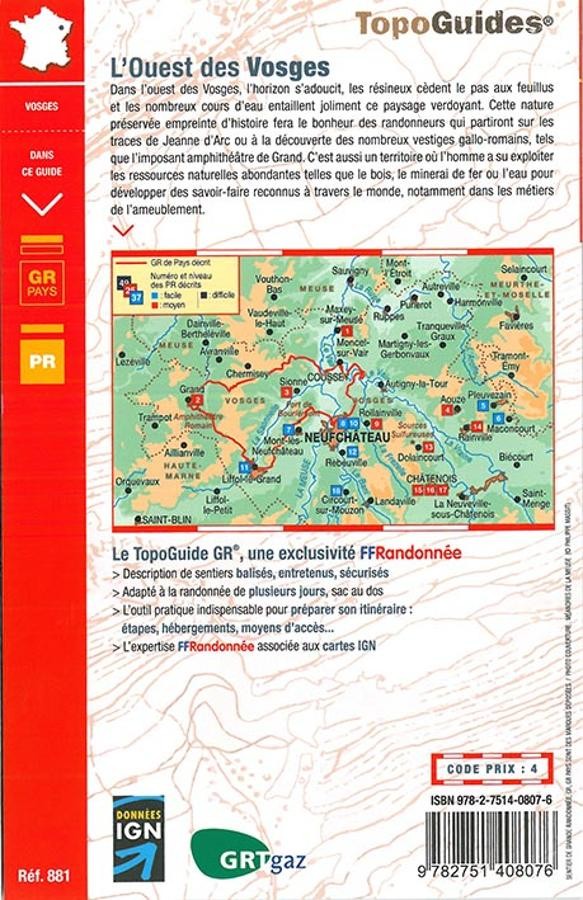 10 jours de rando dans l'ouest des Vosges | Topoguide FFRP