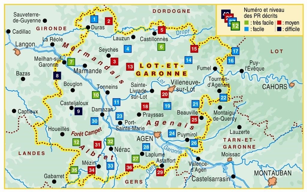 Le Lot-et-Garonne, 36 promenades et randonnées | Topoguide