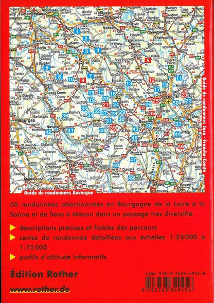 Guide Rother de randonnée Bourgogne de la Loire à la Saône