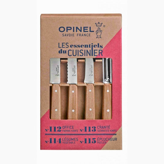 Coffret Opinel 4 couteaux de cuisine Essentiels Hêtre