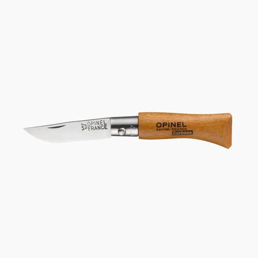 Couteau Opinel n°2  lame en carbone et manche en hêtre