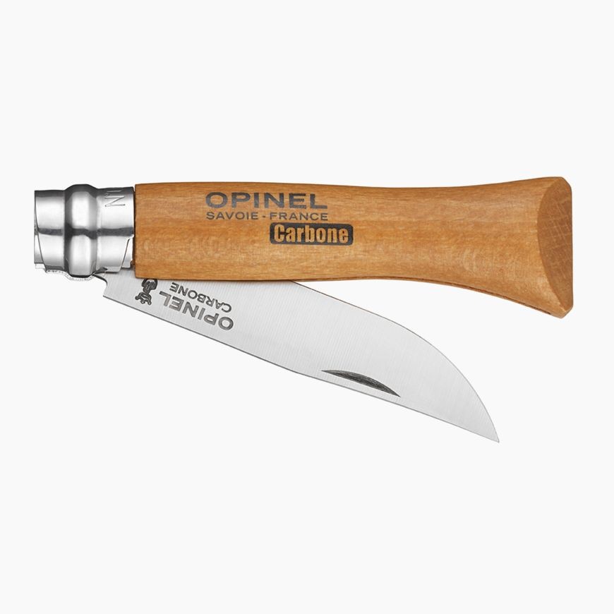 Couteau Opinel n°6 lame en carbone et manche en hêtre