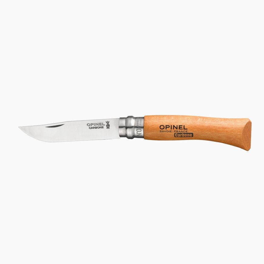 Couteau Opinel n°7  lame en carbone et manche en hêtre