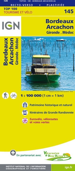 Carte Ign N° 145 Bordeaux Arcachon - Gironde   Médoc