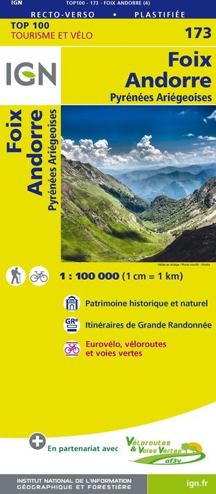 Carte Ign N° 173 Foix Andorre - Pyrénées Ariégeoises