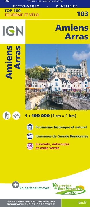 Carte Ign N° 103 Amiens Arras