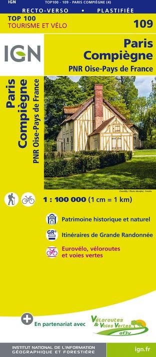 Carte Ign N° 109 Paris Compiègne - Pnr Oise-Pays De France