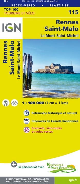 Carte Ign N° 115 Rennes Saint-Malo - Le Mont-Saint-Michel