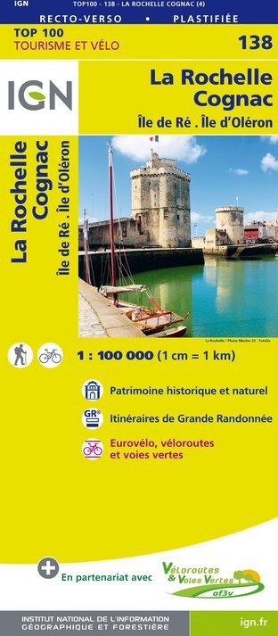 Carte Ign N° 138 La Rochelle Cognac - Ile De Ré Et Ile D'Oléron