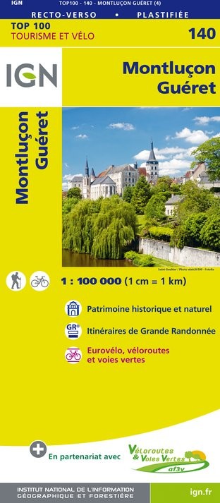 Carte Ign N° 140 Montluçon Guéret