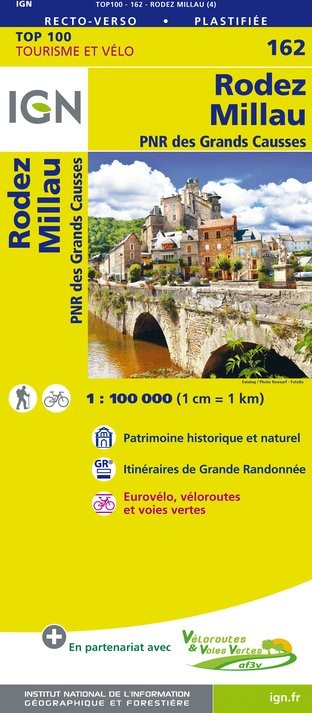 Carte Ign N° 162 Rodez Millau - Pnr Des Grands Causses