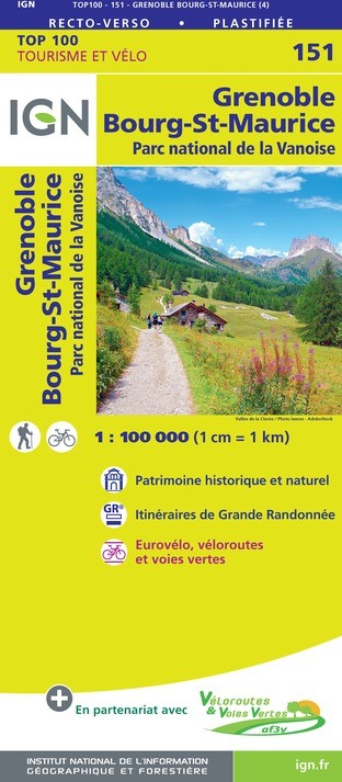 Carte Ign N° 151 Grenoble Bourg-Saint-Maurice - Parc National De La Vanoise