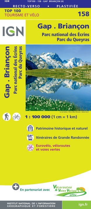 Carte Ign N° 158 Gap Briancon - Pn Des Écrins Parc Du Queyras