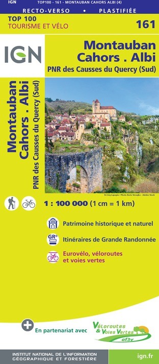 Carte Ign N° 161 Montauban Cahors Albi  - Pnr Des Causses Du Quercy (Sud)