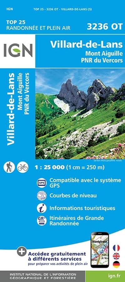 Carte IGN Villard-de-Lans Mont Aiguille parc vercors 3236OT série Top 25