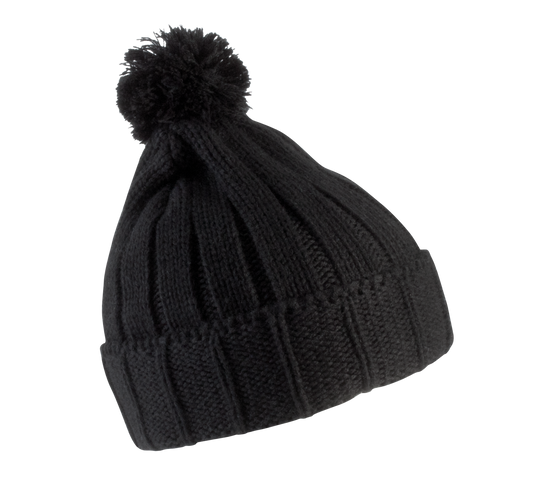 Bonnet à pompon avec revers