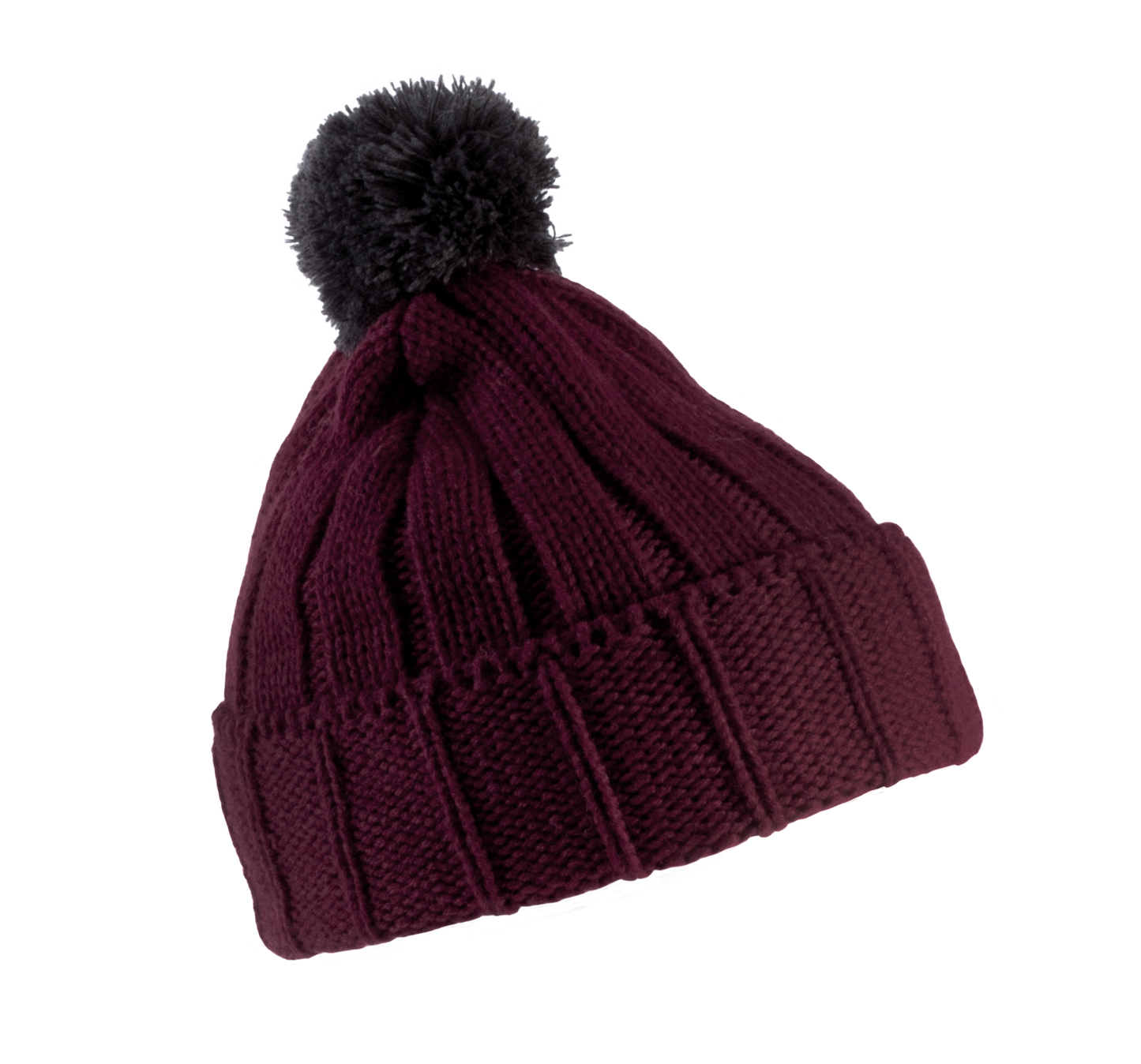 Bonnet à pompon avec revers