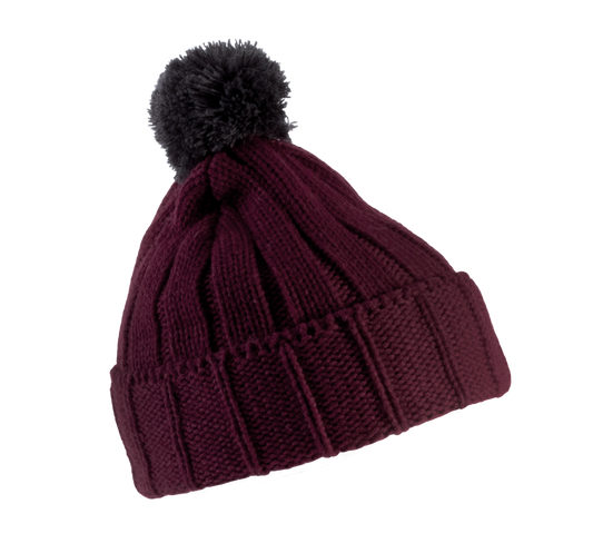 Bonnet à pompon avec revers