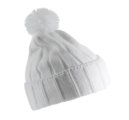 Bonnet à pompon avec revers