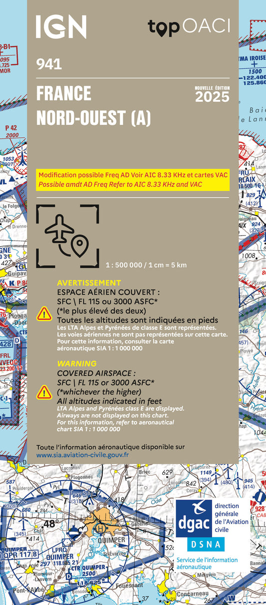 Carte avion OACI 941 nord Ouest édition 2025