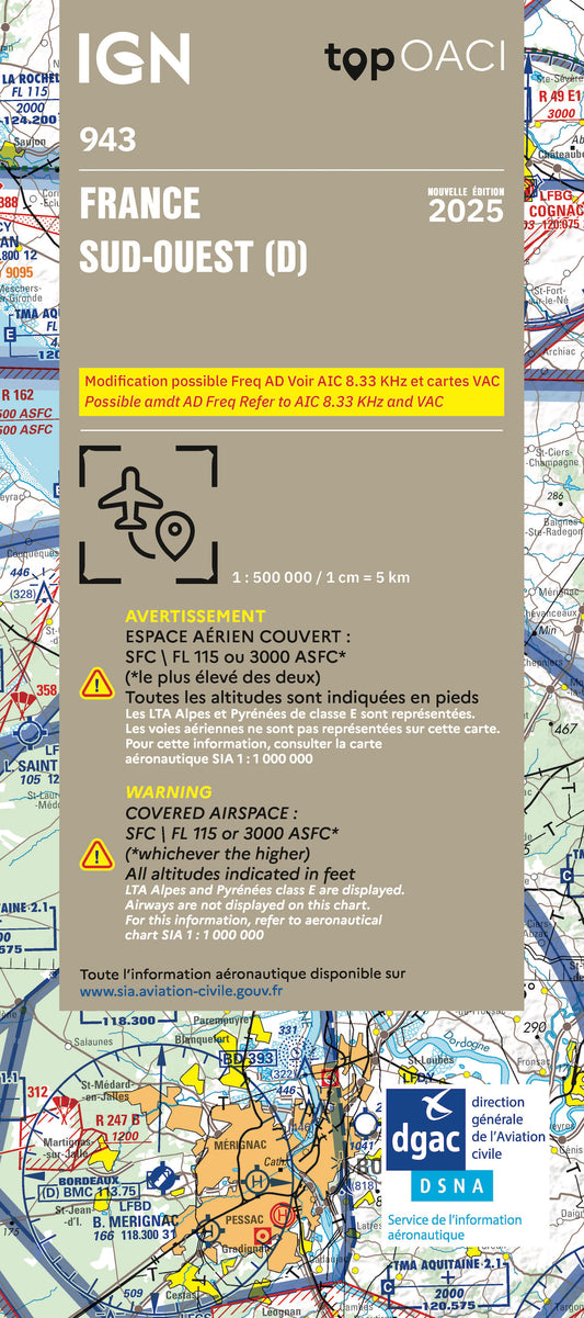 carte aviation IGN édition 2025 OACI 943