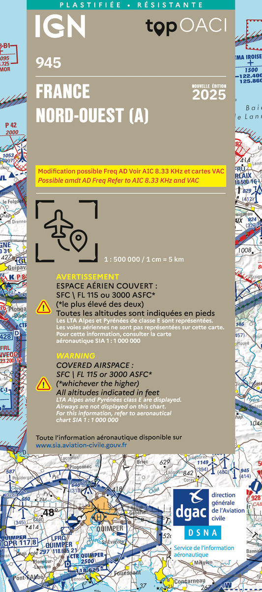 Carte IGN édition 2025 OACI 945