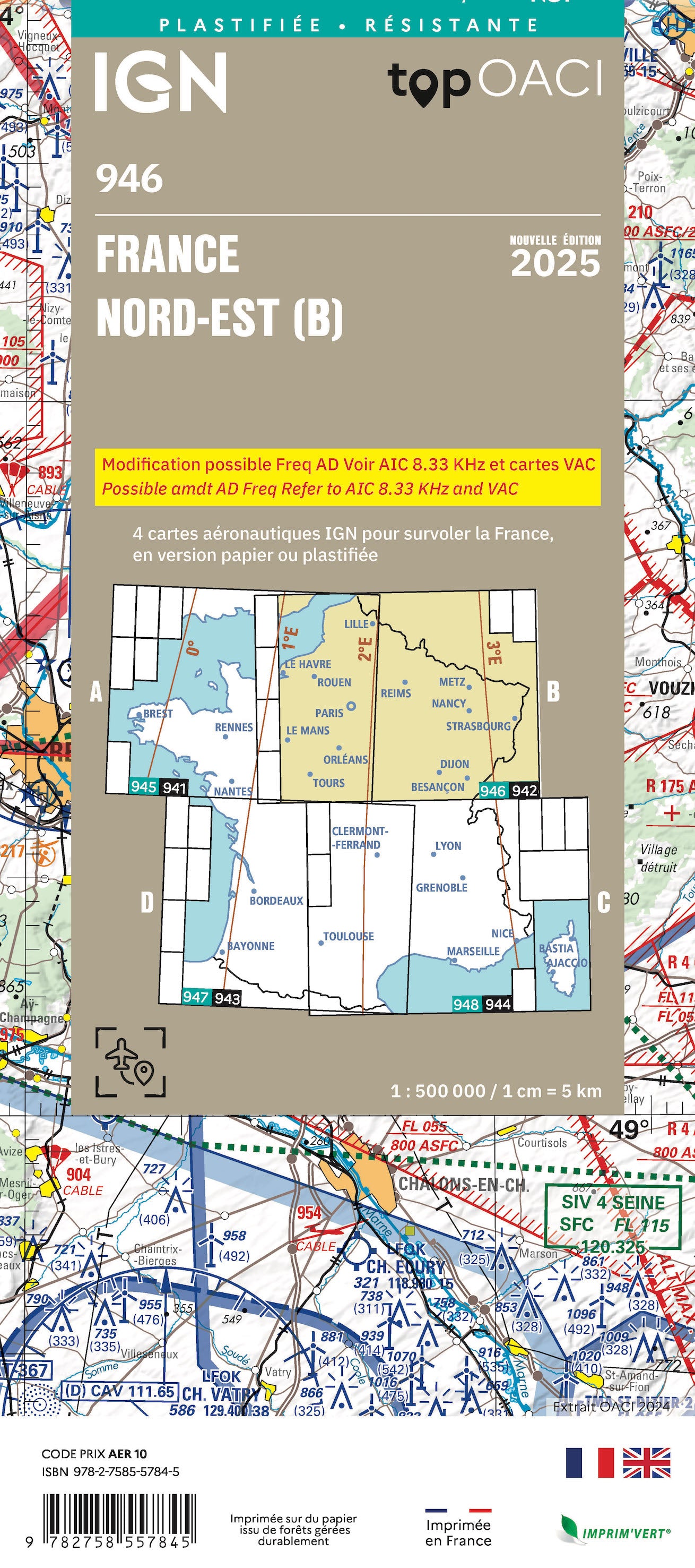 Carte IGN édition 2025 pour l'aviation - OACI 946